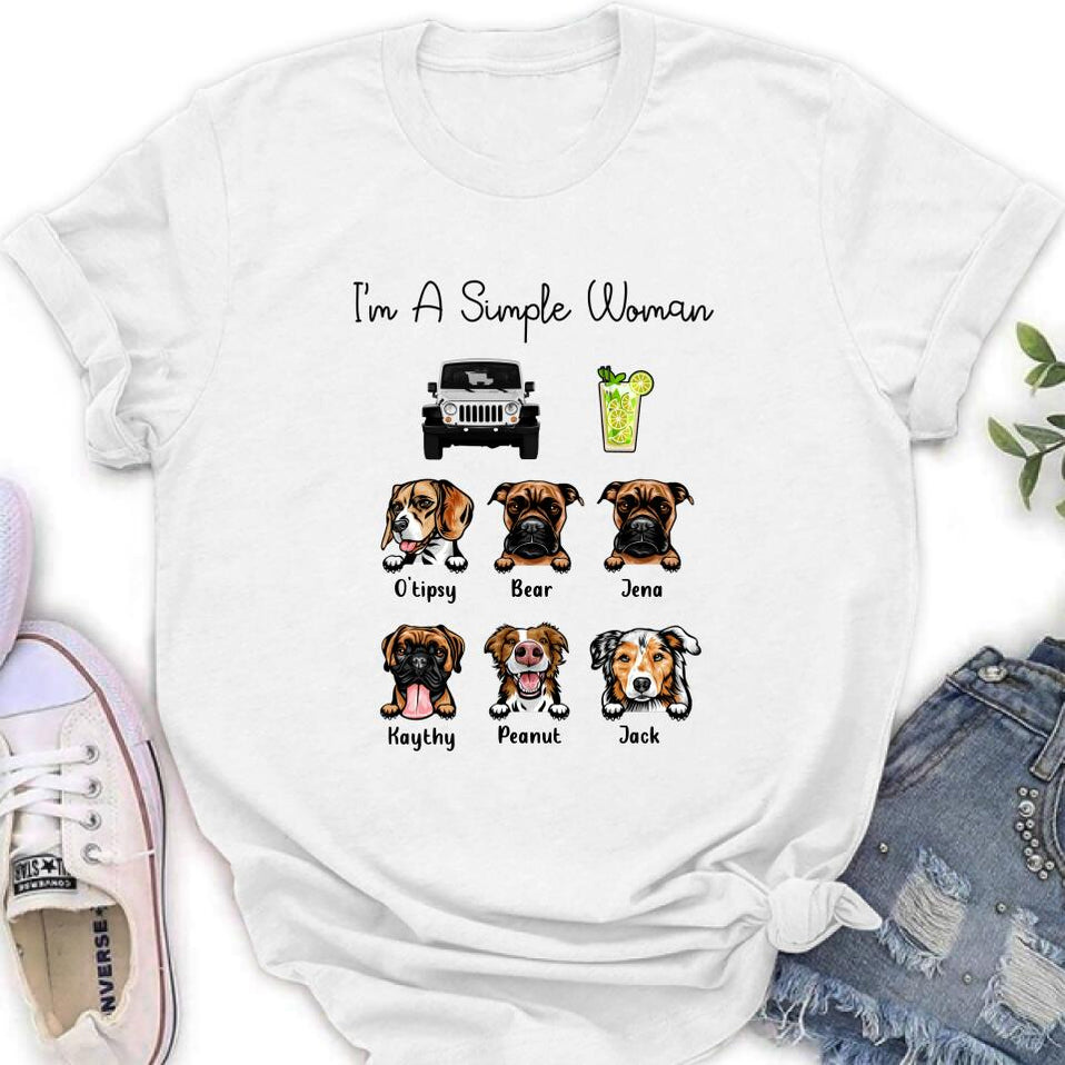 Custom Jeep T Shirt Gift For Dog Dad, Mom, Dog Lover, Drinks, Off Road I Am A Simple Man, Woman CTM Custom - Printyourwear