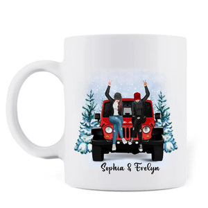 Personalized Jeep Besties Off Road Mug Gift For Best Friends Life Was Meant For Good Friends and Great Adventures CTM Custom - Printyourwear