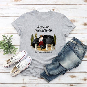 Custom JP T Shirt Partners For Life For Adventure Girl, Dogs and Car Lovers CTM Custom - Printyourwear