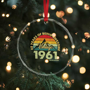 65th Birthday Crystal Glass Ornament Vintage 1961 Limited Edition 65 Year Old Gift