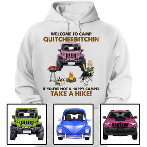 Custom JP Shirts, Welcome To Camp Quitcherbitchin If You're Not A Happy Camper Take A Hike Apparel CTM Custom - Printyourwear