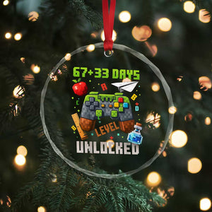 67 33 100 Days Level Unlocked Crystal Glass Ornament Gaming 100th Day of School Boys Kid TS10 Print Your Wear