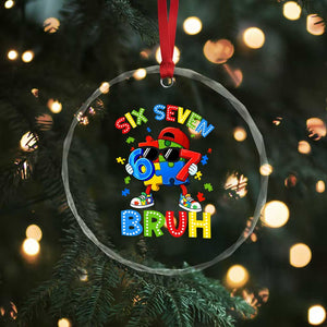 67 Autism Awareness Crystal Glass Ornament Funny Six Seven Bruh Autistic Puzzle Kids Boys TS11 Print Your Wear