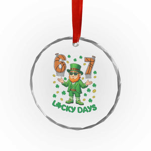 67 Basketball St Patricks Day Crystal Glass Ornament Funny Six Seven Leprechaun Meme TS14 Print Your Wear