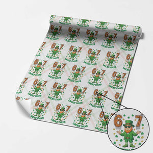 67 Basketball St Patricks Day Wrapping Paper Roll Funny Six Seven Leprechaun Meme TS14 Christmas Plaid Print Your Wear