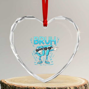 67 Bruh Meme Heart Crystal Glass Ornament Funny Six Seven Italian Brainrot TS14 Transparent Glass 3'' Heart Print Your Wear