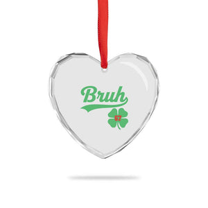 67 Bruh St Patricks Day Heart Crystal Glass Ornament Funny Six Seven Shamrock Meme TS14 Print Your Wear