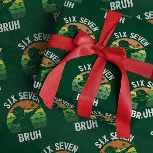 67 Bruh St Patricks Day Wrapping Paper Roll Funny Six Seven Boys Kids Dabbing Meme TS14 Green Print Your Wear