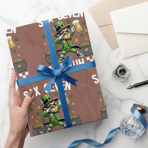 67 Bruh St Patricks Day Wrapping Paper Roll Funny Six Seven Leprechaun Bruh Meme TS14 Mocha Print Your Wear