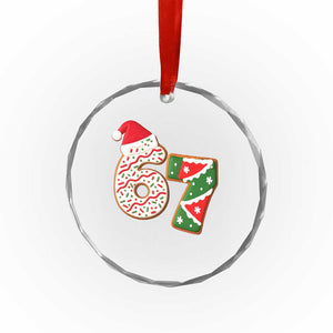 67 Christmas Crystal Glass Ornament Funny Six Seven 6 7 Meme Pajamas Gen Alpha Slang TS10 Print Your Wear
