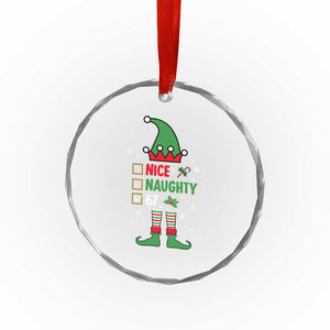 67 Christmas Crystal Glass Ornament Funny Six Seven Meme Brainrot Nice Naughty 6 7 Elf Custome TS10 Print Your Wear