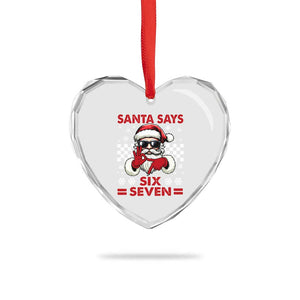 67 Christmas Heart Crystal Glass Ornament Funny Santa Says Six Seven Meme Gen Alpha Slang TS11 Print Your Wear