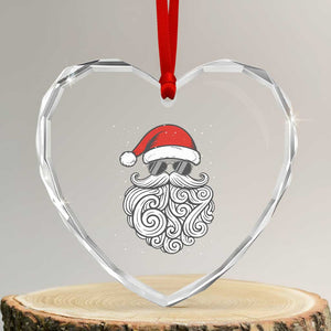 67 Christmas Santa Heart Crystal Glass Ornament 6 7 Meme Pajamas Holiday Gen Alpha Slang Teen TS10 Transparent Glass 3'' Heart Print Your Wear