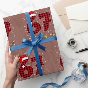 67 Christmas Wrapping Paper Roll Funny Six Seven 6 7 Meme Gen Alpha Slang TS10 Mocha Print Your Wear