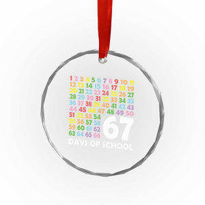 67 Days of School Crystal Glass Ornament Colorful Countdown Grid Milestone Classroom Fun TS02 Print Your Wear