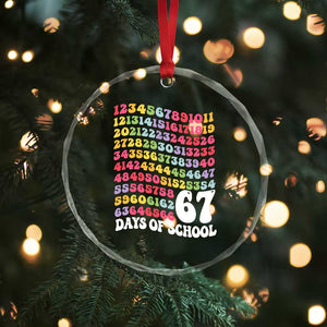 67 Days of School Crystal Glass Ornament Funny Six Seven Meme Teacher Student Gen Alpha Slang TS10 Print Your Wear