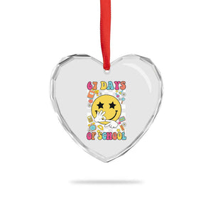 67 Days Of School Heart Crystal Glass Ornament Six Seven Meme Student Teacher TS11 Print Your Wear