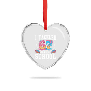 67 Days Of School Heart Crystal Glass Ornament Six Seven Sports American Football Ice Cream Drip TS14 Print Your Wear