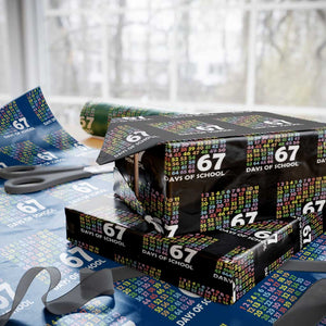 67 Days of School Wrapping Paper Roll Colorful Countdown Grid Milestone Classroom Fun TS02 Black Print Your Wear
