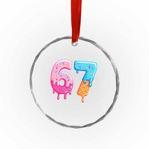 67 Ice Cream Drip Meme Crystal Glass Ornament Funny Six Seven Gen Alpha Slang TS10 Print Your Wear