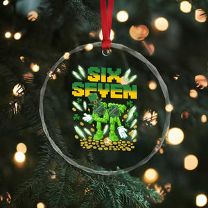 67 Italian Brainrot St Patricks Day Crystal Glass Ornament Funny Six Seven Leprechaun Playing Baseball Meme TS14 Print Your Wear