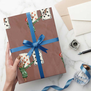 67 Marcus The Worm Poker Game Christmas Wrapping Paper Roll Funny Six Seven Meme Playing Cards Holiday Vibe TS14 Mocha Print Your Wear