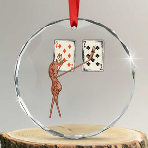 67 Marcus The Worm Poker Game Crystal Glass Ornament Funny Six Seven Meme Playing Cards TS14 Transparent Glass 3'' Circle Print Your Wear