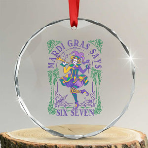 67 Mardi Gras Crystal Glass Ornament Funny Six Seven Carnival Trendy TS14 Transparent Glass 3'' Circle Print Your Wear