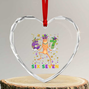67 Mardi Gras Heart Crystal Glass Ornament Marcus The Worm Carnival Trendy Meme TS14 Transparent Glass 3'' Heart Print Your Wear