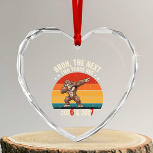 67 New Year Heart Crystal Glass Ornament Funny Six Seven Bruh Bigfoot Meme TS14 Transparent Glass 3'' Heart Print Your Wear