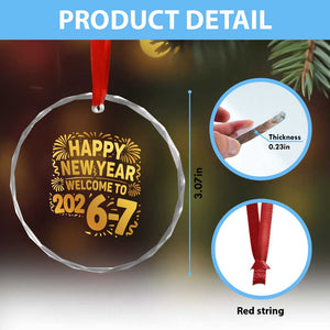 67 New Years Eve Crystal Glass Ornament Funny Six Seven 2026 Meme 6 7 Numbers Kid Gen Alpha TS10 Print Your Wear