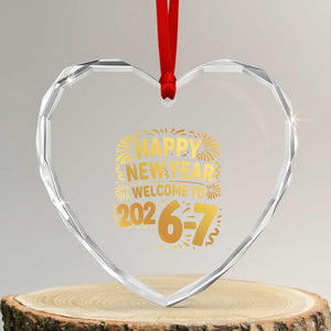 67 New Years Eve Heart Crystal Glass Ornament Funny Six Seven 2026 Meme 6 7 Numbers Kid Gen Alpha TS10 Transparent Glass 3'' Heart Print Your Wear