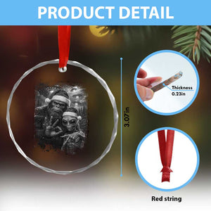 67 Six Seven Bigfoot Christmas Crystal Glass Ornament Sasquatch Ailen Selfie UFO Meme TS14 Print Your Wear
