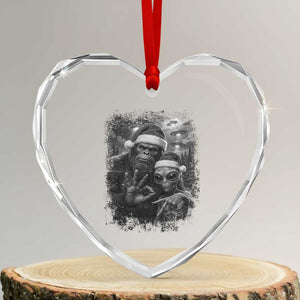 67 Six Seven Bigfoot Christmas Heart Crystal Glass Ornament Sasquatch Ailen Selfie UFO Meme TS14 Transparent Glass 3'' Heart Print Your Wear