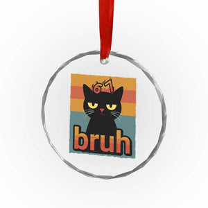 67 Six Seven Bruh Cat Meme Crystal Glass Ornament Cute Black Cat Funny Saying TS14 Print Your Wear
