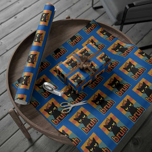 67 Six Seven Bruh Cat Meme Wrapping Paper Roll Cute Black Cat Funny Saying TS14 Blue Print Your Wear