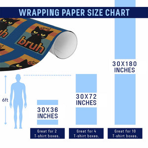 67 Six Seven Bruh Cat Meme Wrapping Paper Roll Cute Black Cat Funny Saying TS14 Print Your Wear