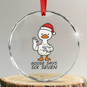 67 Six Seven Chirtsmas Meme Crystal Glass Ornament Funny Silly Goose TS14 Transparent Glass 3'' Circle Print Your Wear