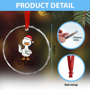 67 Six Seven Chirtsmas Meme Crystal Glass Ornament Funny Silly Goose TS14 Print Your Wear