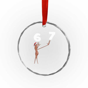 67 Six Seven Christmas Crystal Glass Ornament Marcus The Worm Meme TS14 Print Your Wear