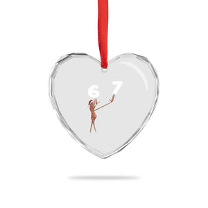 67 Six Seven Christmas Heart Crystal Glass Ornament Marcus The Worm Meme TS14 Print Your Wear