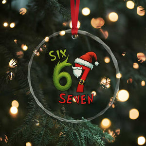 67 Six Seven Christmas Meme Crystal Glass Ornament Funny Santa Xmas TS14 Print Your Wear