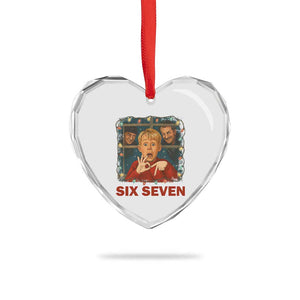 67 Six Seven Christmas Meme Heart Crystal Glass Ornament Funny Family Xmas Movie TS14 Print Your Wear