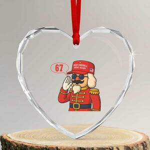 67 Six Seven Christmas Meme Heart Crystal Glass Ornament Funny Nutcracker Make Xmas Great Again TS14 Transparent Glass 3'' Heart Print Your Wear