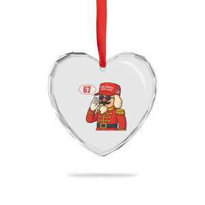 67 Six Seven Christmas Meme Heart Crystal Glass Ornament Funny Nutcracker Make Xmas Great Again TS14 Print Your Wear