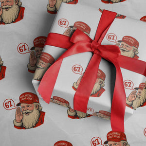 67 Six Seven Christmas Wrapping Paper Roll Santa MAGA Hat Xmas TS14 White Print Your Wear