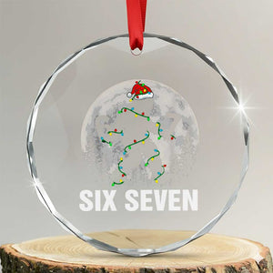 67 Six Seven Crystal Glass Ornament Funny Bigfoot Christmas Sasquatch Moon TS14 Transparent Glass 3'' Circle Print Your Wear