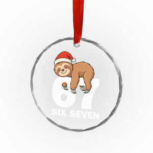 67 Six Seven Crystal Glass Ornament Funny Sloth Christmas TS14 Print Your Wear
