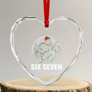 67 Six Seven Heart Crystal Glass Ornament Funny Bigfoot Christmas Sasquatch Moon TS14 Transparent Glass 3'' Heart Print Your Wear