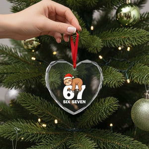 67 Six Seven Heart Crystal Glass Ornament Funny Sloth Christmas TS14 Print Your Wear